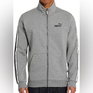 Puma Men’s Full Zip Cotton Blend Activity Track Jacket Heather Grey Size M